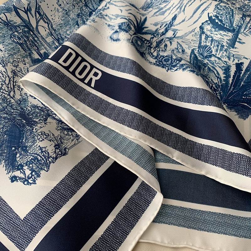Dior silk scarf 90X90cm E25 (15)